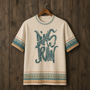 T-shirt Tribal Été Beige – DimsDraw